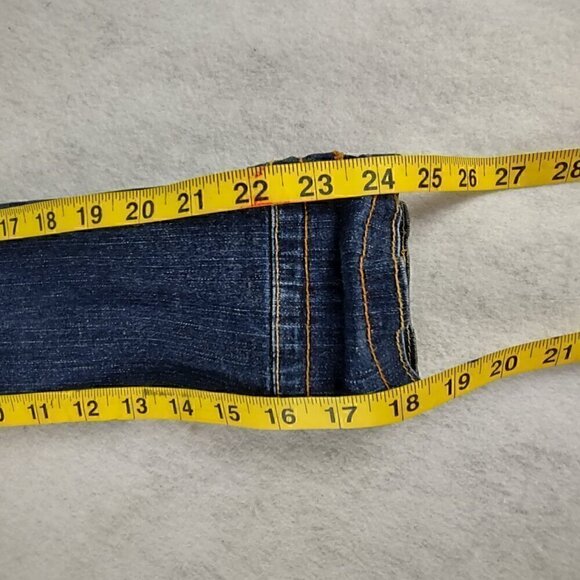 Baby Phat Womens Dark Blue Wash Distressed Customized Cotton Denim Jacket Size L - Picture 10 of 11